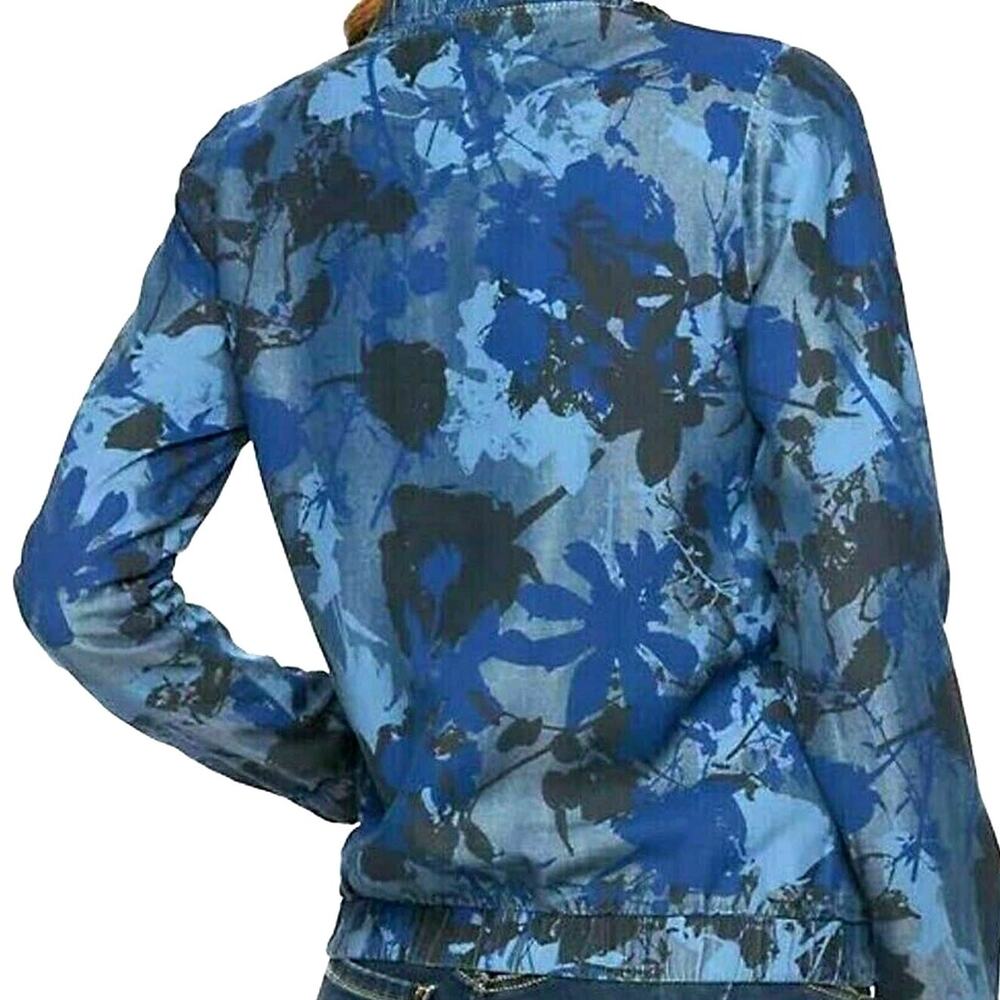 Juicy Couture Jacket Size L Blue Camouflage Zip Front Athletic 2 Pockets Retro